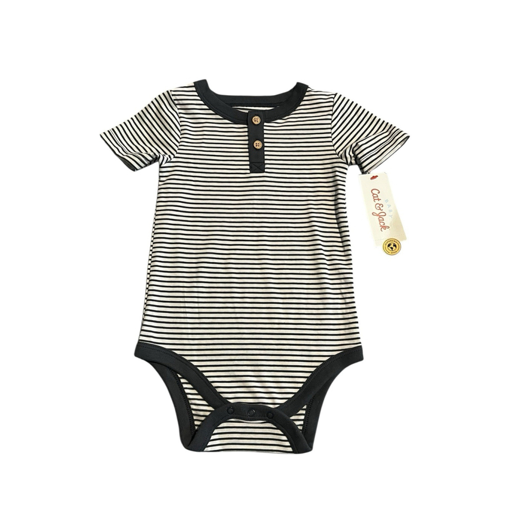 Cat & Jack One Piece Outfit 12 Months Green White Stripe